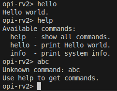 Expected result of the simple shell